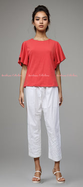 Cotton Lyra pant with embroidered work - NoorKasni Collections