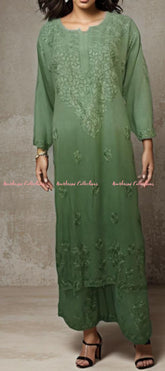 Ombre Modal Kurti and Palazzo set - NoorKasni Collections
