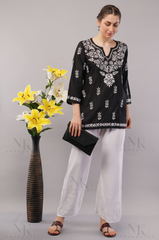 Noorkasni Hand Embroidered short pure cotton Kurti - NoorKasni Collections