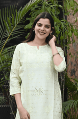 Noorkasni Banarsi Premium Chanderi Kurti with Hand Embroidery - NoorKasni Collections