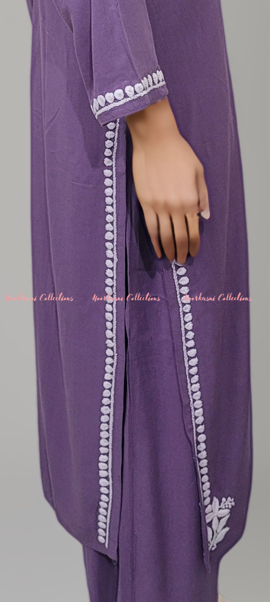 Noorkasni Collections_Rayon_Lavender_Chikankari_Kurti